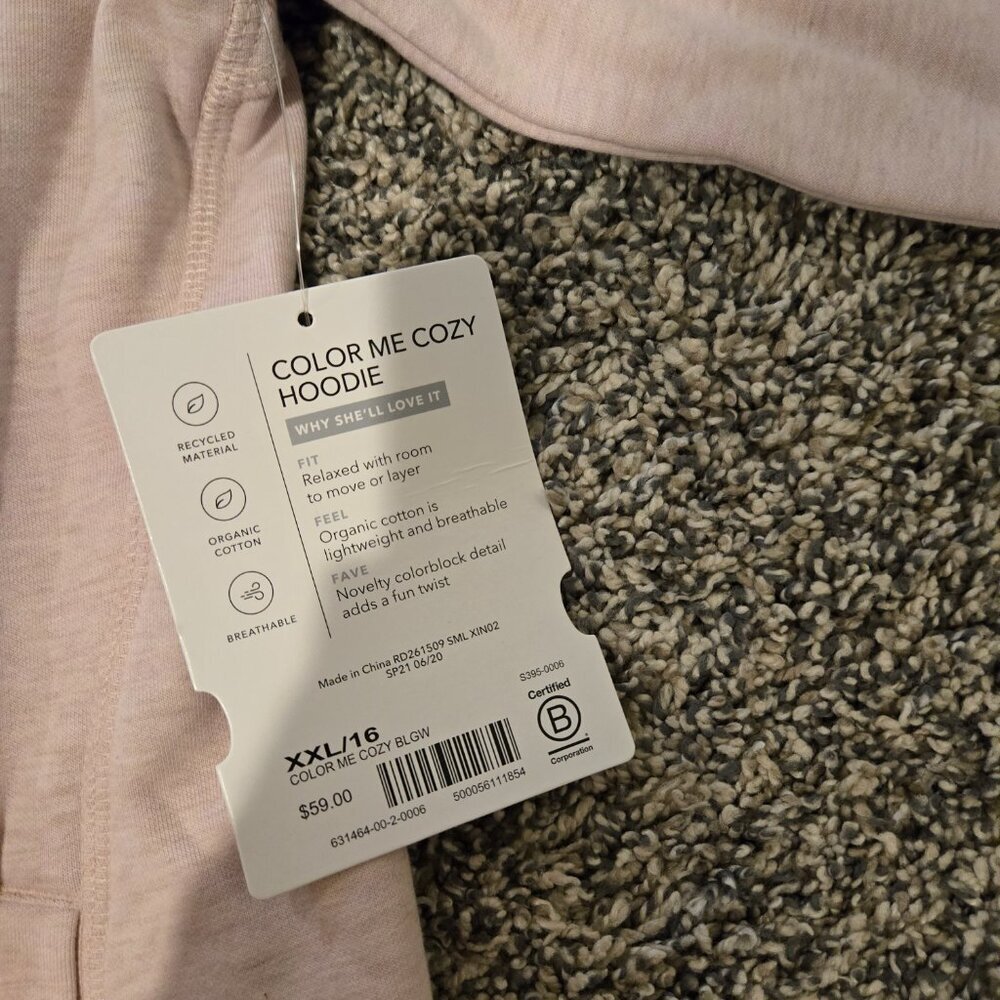 NWT Athleta Girl Color Me Cozy Hoodie Sweatshirt Ballerina Gown XXL(16) - Picture 2 of 5
